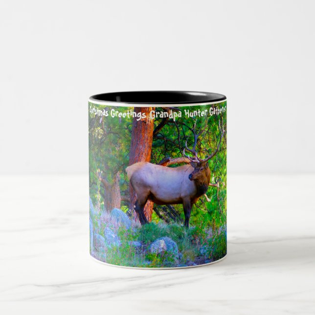 Tasse 2 Couleurs Vœux de Noël Papapi Hunter Gatherer (Centre)
