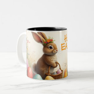 Tasse 2 Couleurs Vœux de printemps du lapin de Pâques