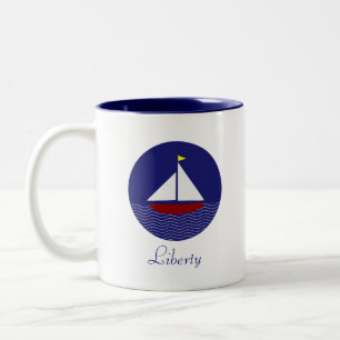 Tasse 2 Couleurs Voilier & Calligraphie Liberté