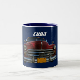 Tasse 2 Couleurs Voiture américaine classique à La Havane, Cuba tas