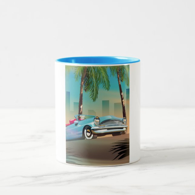 Tasse 2 Couleurs Voiture Classique Rétro (Centre)
