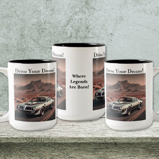 Tasse 2 Couleurs Voiture classique Silver Trans Am Style