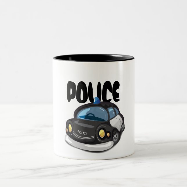 Tasse 2 Couleurs Voiture de police vintage (Centre)