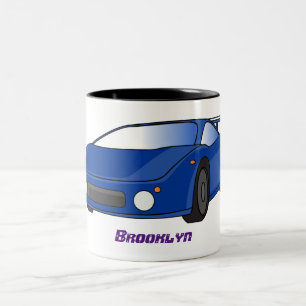 Tasse 2 Couleurs Voiture de sport bleue avec illustration airfos