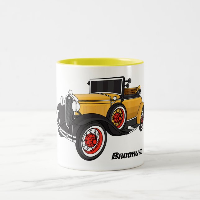 Tasse 2 Couleurs Voiture jaune classique 1931 (Centre)