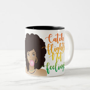 Tasse 2 Couleurs Vols Pas Sentiments, Femme Noire, Bubblegum
