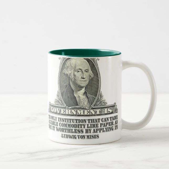 Tasse 2 Couleurs Von Mises sur la monnaie fiduciaire (Droit)