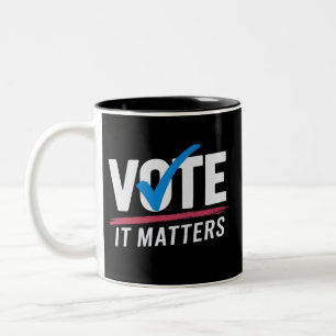 Tasse 2 Couleurs Vote Élection 2024 Électeur Démocrate Politique