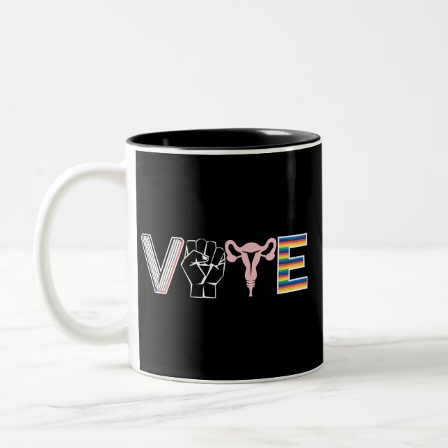Tasse 2 Couleurs Voter Livres Interdits Droits de reproduction BLM  (Gauche)