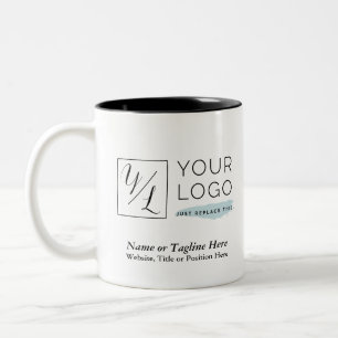 Tasse 2 Couleurs Votre logo d'entreprise et les détails Customisé