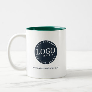 Tasse 2 Couleurs Votre logo d'entreprise et site web personnalisé