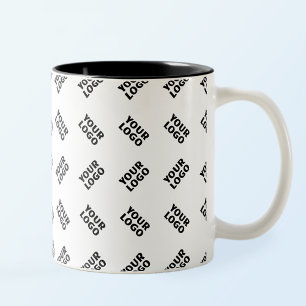 Tasse 2 Couleurs Votre logo   Motif répétitif alterné simple