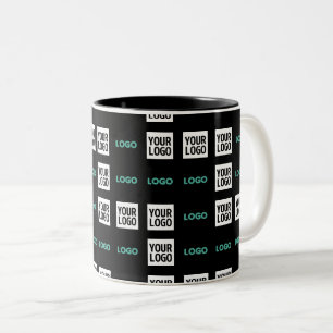 Tasse 2 Couleurs Votre logo ou image motif zig zag avec 2 images