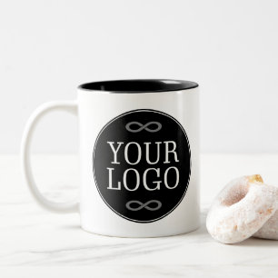 Tasse 2 Couleurs Votre logo - Point - Fond NOIR