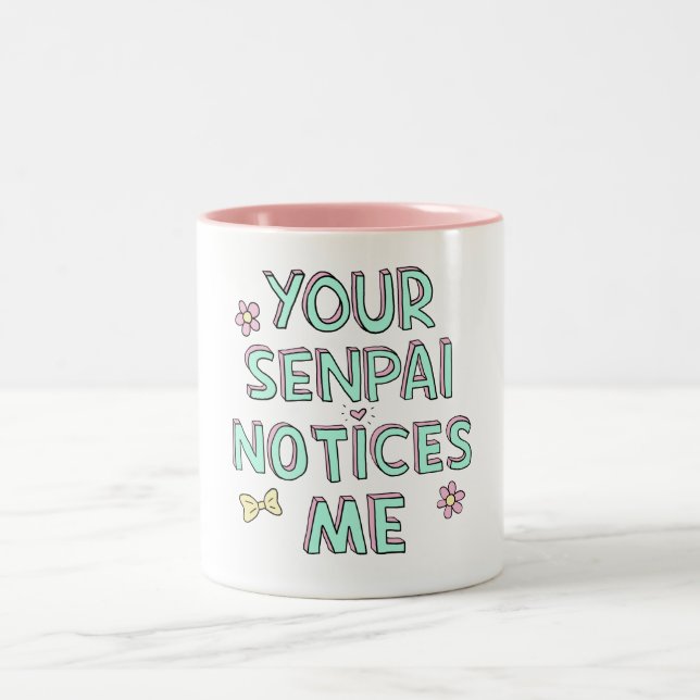 Tasse 2 Couleurs Votre Senpai me note (Centre)