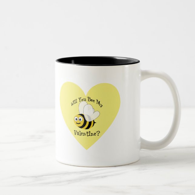 Tasse 2 Couleurs vous abeille mon Valentine ? (Droit)