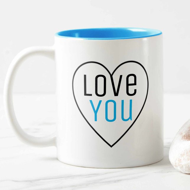Tasse 2 Couleurs Vous Aimez Avec La Forme Du Coeur (Créateur téléchargé)