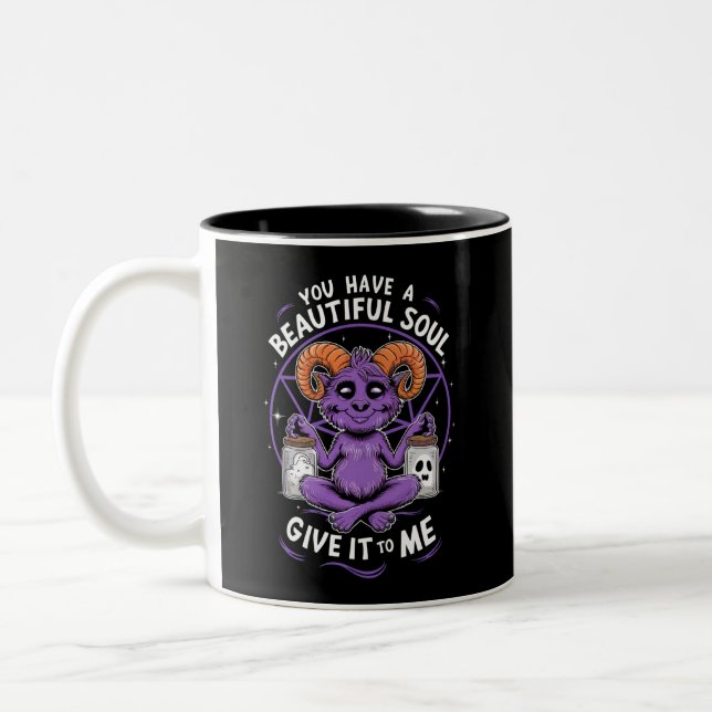 Tasse 2 Couleurs Vous avez une belle âme satanique Baphomet  (Gauche)