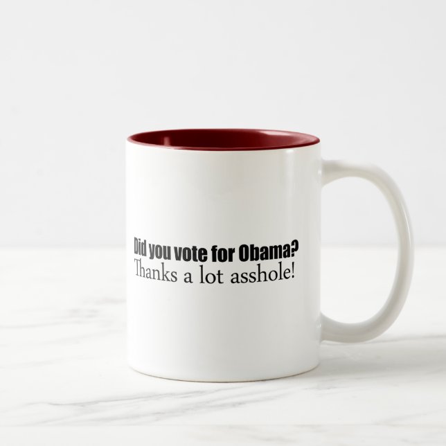 Tasse 2 Couleurs Vous avez voté pour Obama (Droit)