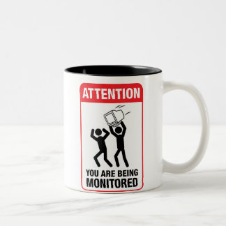 Tasse 2 Couleurs Vous êtes surveillés - humour de bureau