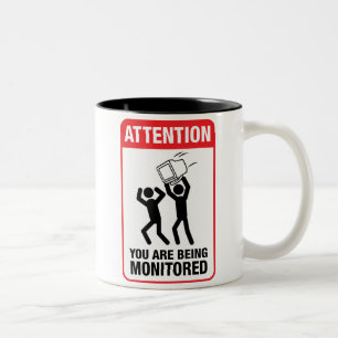Tasse 2 Couleurs Vous êtes surveillés - humour de bureau