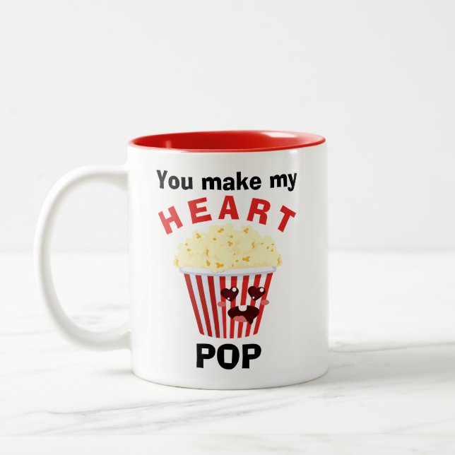 Tasse 2 Couleurs Vous faites de mon coeur pop Valentines Cadeau (Gauche)
