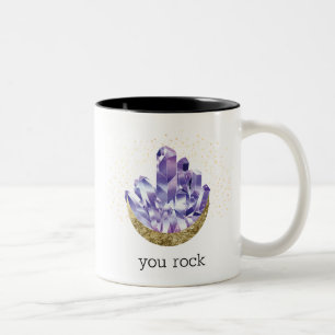 Tasse 2 Couleurs Vous faites roche Cristaux d'améthyste Aquarelle M