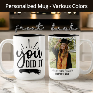 Tasse 2 Couleurs Vous L'Avez Fait ! Photo personnalisée Mug, Cadeau
