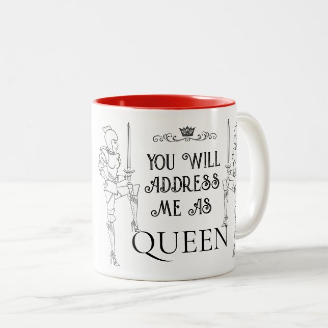 Tasse 2 Couleurs Vous M'Appellerez REINE (Devant droit)