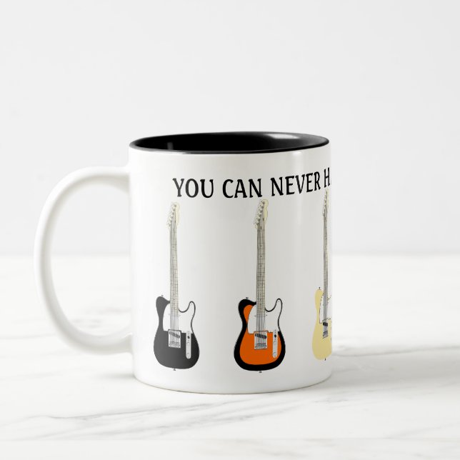 Tasse 2 Couleurs Vous Ne Pouvez Jamais Avoir Trop De Guitares Drôle (Gauche)