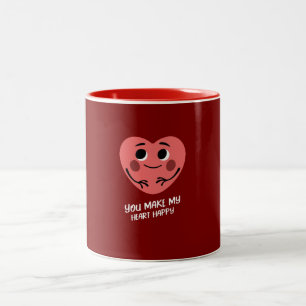Tasse 2 Couleurs vous rendez mon coeur heureux valentine