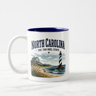 Tasse 2 Couleurs Voyage au phare de Caroline du Nord