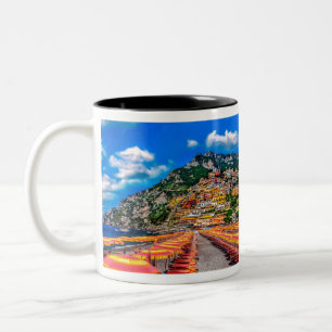 Tasse 2 Couleurs Voyage d'Amalfi de maisons de falaise de l'Italie