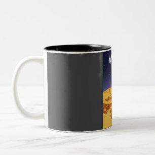 Tasse 2 Couleurs Voyage d'astronaute de football Vintage de Vénus