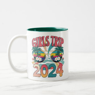 Tasse 2 Couleurs Voyage de filles super 2024 Week-end Été Plage