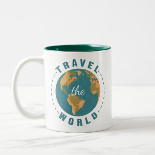 Tasse 2 Couleurs Voyagez dans le monde Carte des vacances terrestre