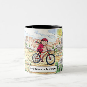 Tasse 2 Couleurs VTT - Dessin féminin