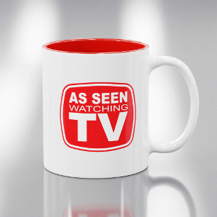 Tasse 2 Couleurs Vu Regarder La Télévision