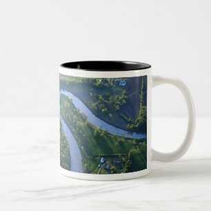 Tasse 2 Couleurs Vue aérienne de la rivière Rouge du Nord
