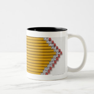Tasse 2 Couleurs Vue courbe des crayons dans une rangée