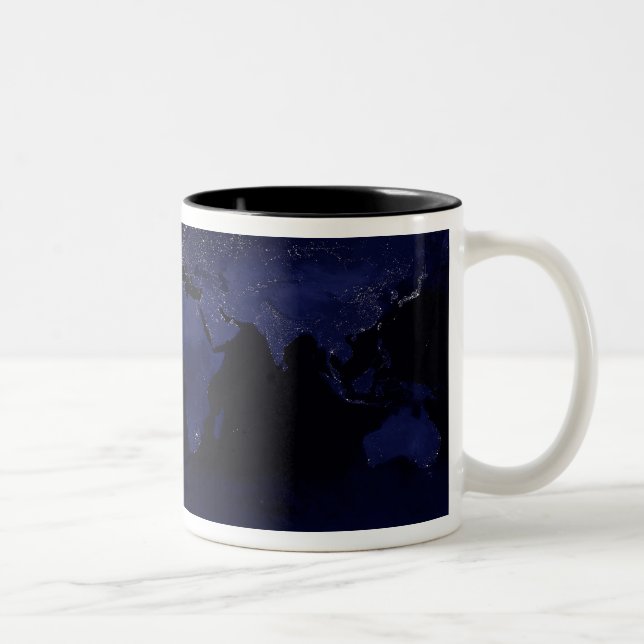 Tasse 2 Couleurs Vue globale des lumières de la ville terrestre (Droit)