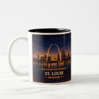 Vue nocturne de la route 66 à St Louis
