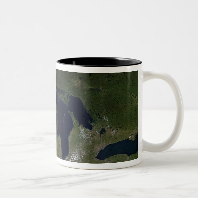 Tasse 2 Couleurs Vue satellite des Grands Lacs (Droit)