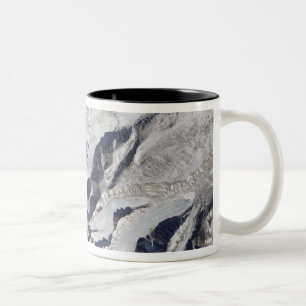 Tasse 2 Couleurs Vue satellite d'un glacier himalayen