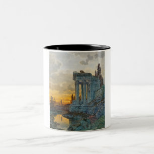 Tasse 2 Couleurs Vue sur l'Italie du Sud avec les ruines romaines a