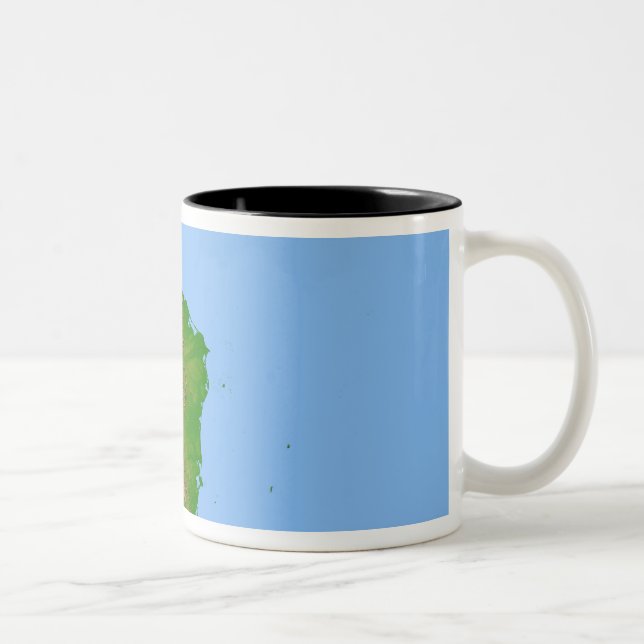 Tasse 2 Couleurs Vue topographique de l'Amérique centrale (Droit)