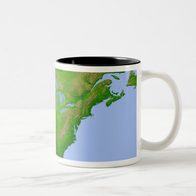 Tasse 2 Couleurs Vue topographique de l'Amérique du Nord (Droit)