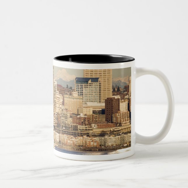 Tasse 2 Couleurs WA, Seattle, Seattle et Elliott Bay (Droit)