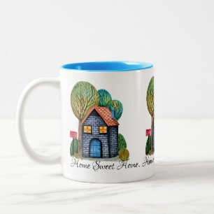 Tasse 2 Couleurs Watercolor cute Home Sweet Home Art