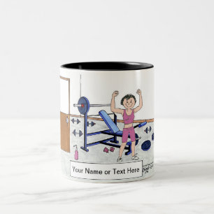 Tasse 2 Couleurs Weightlifter - Femme, Cartoon personnalisé